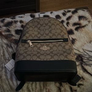 Brown/leather Coach backpack